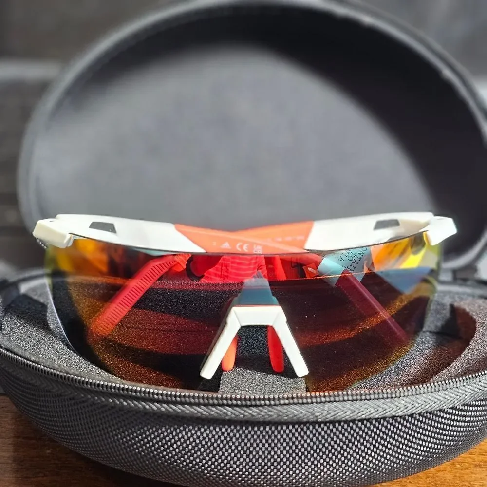 Adidas Sport Sunglasses White Red Interchangeable Lense Cycling Polarized SP0062